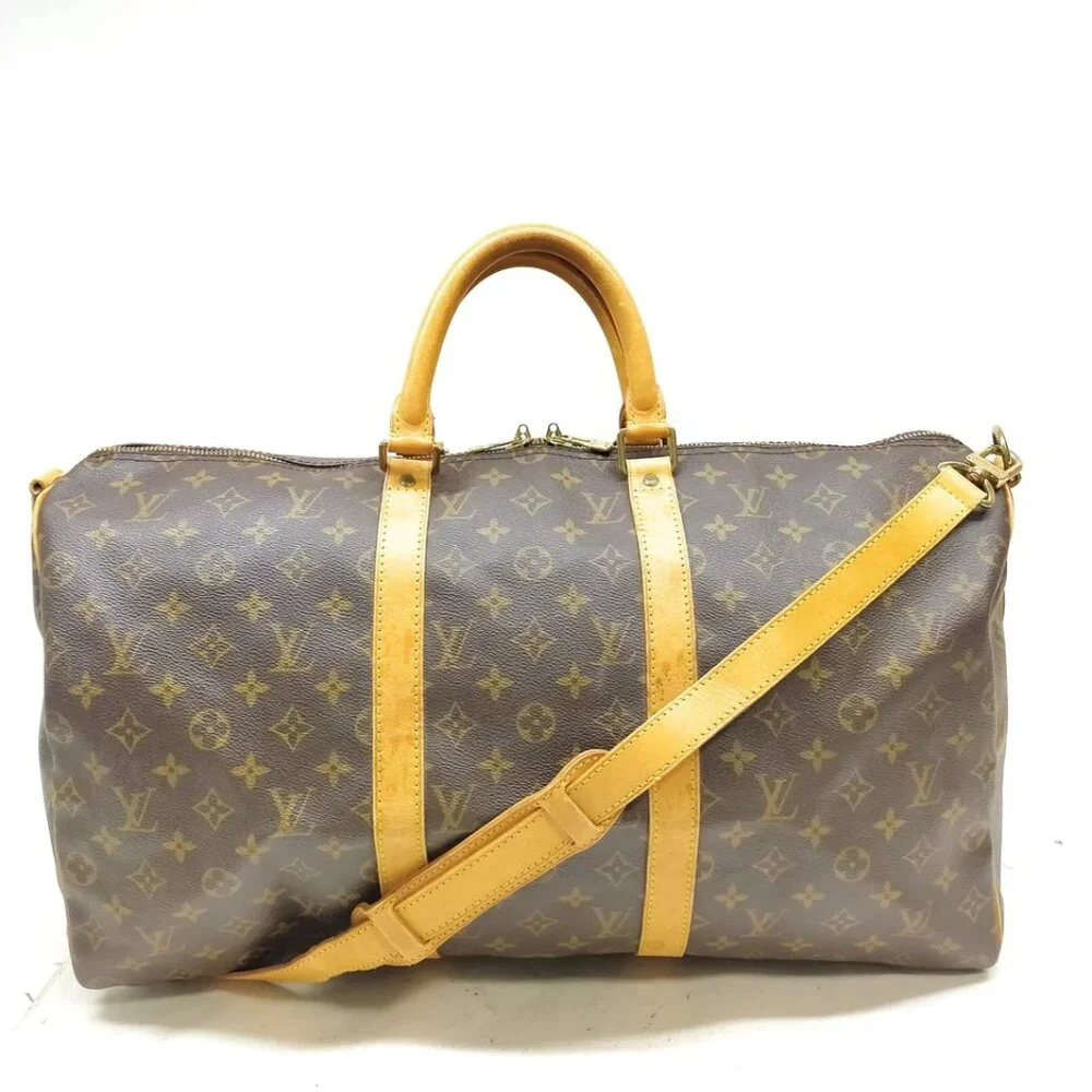 Louis Vuitton LV Boston Bag Keepall Bandouliere 50 Brown Monogram 625-041125 - Picture 2 of 9